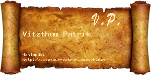 Vitzthum Patrik névjegykártya
